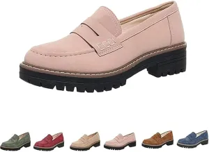 Orthoture Orthopedic Platform Loafers, Platform Loafers for Women, Lug Sole Slip On Loafers for Women, Chunky Heel