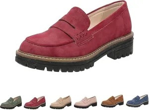 Orthoture Orthopedic Platform Loafers, Platform Loafers for Women, Lug Sole Slip On Loafers for Women, Chunky Heel