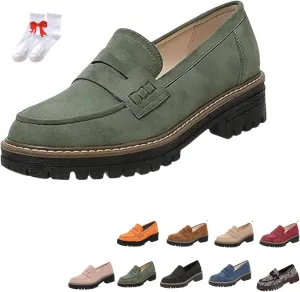Orthoturee-Orthopedic Platform Loafers, Increase Orthopedic Loafers for Women, Womens Comfort Round Toe Walking Shoes