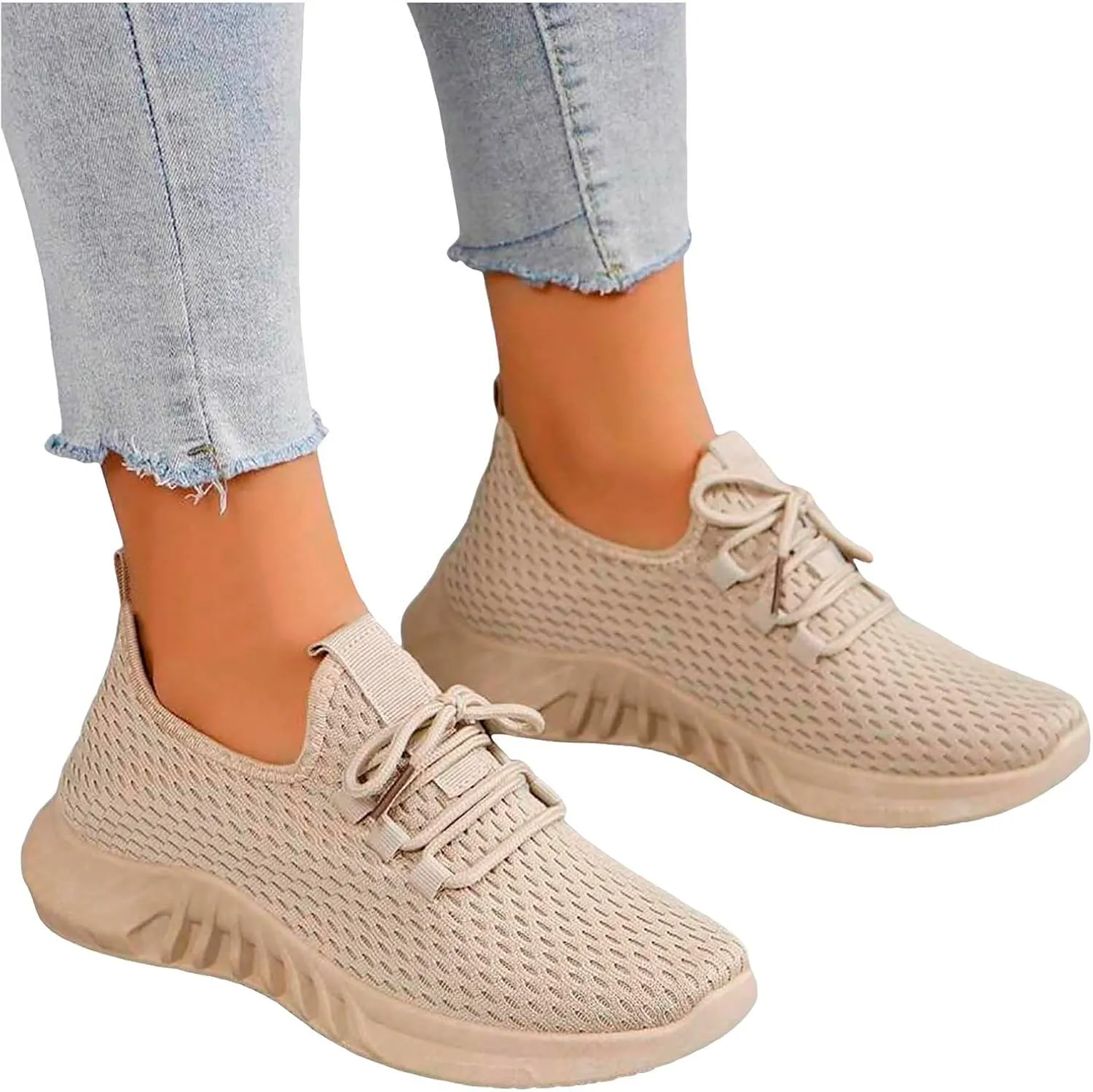 Running Shoes for Women,Womens Athletic Shoes Casual Lace Up Platform Sneakers for Women Breathable Walking Sneakers