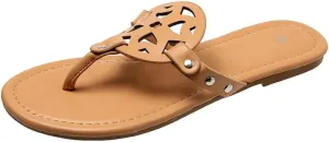 SACFOF Womens Flat Sandals Flip Flops Casual Slip on Comfortable Thong Beach Sandals for Women Dressy