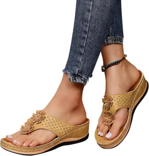 Sandalias para Mujer, Women Summer Comfortable Flip Flop Vintage Slide Sandals Slip on Open Toe Sandals