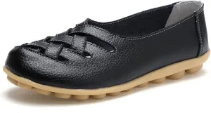 Sandals for Women 2025 Breathable Leather Loafers Hollow Soft-Soled Wedges Comfortable Cowhide Leather Shoes