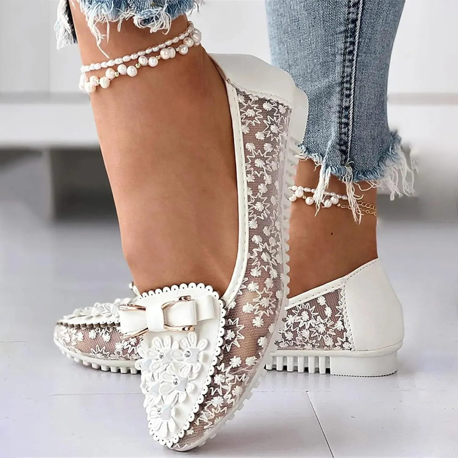 Sandals Women Lace Print Soft Ultimate Comfort Womens Sandals Fashionable Floral Lightweight Summer Sandals