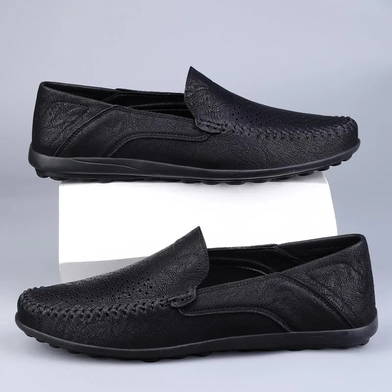 Santimon Men's Breathable Flat Loafers Slip on Moccasin Shoes Driving Office Casual Business Mules for Men