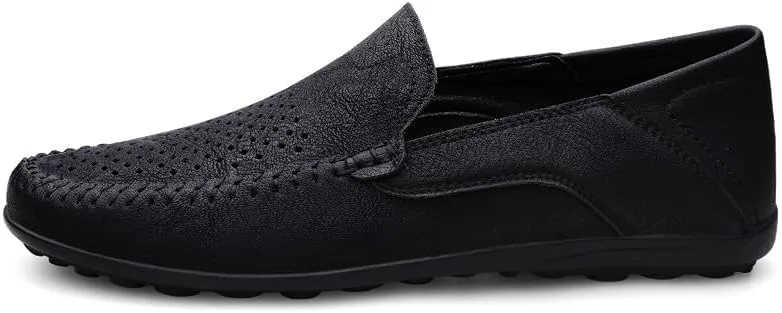 Santimon Men's Breathable Flat Loafers Slip on Moccasin Shoes Driving Office Casual Business Mules for Men