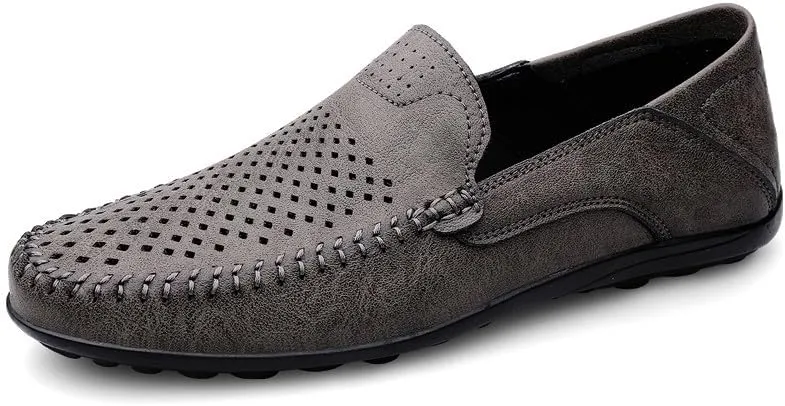 Santimon Men's Breathable Flat Loafers Slip on Moccasin Shoes Driving Office Casual Business Mules for Men
