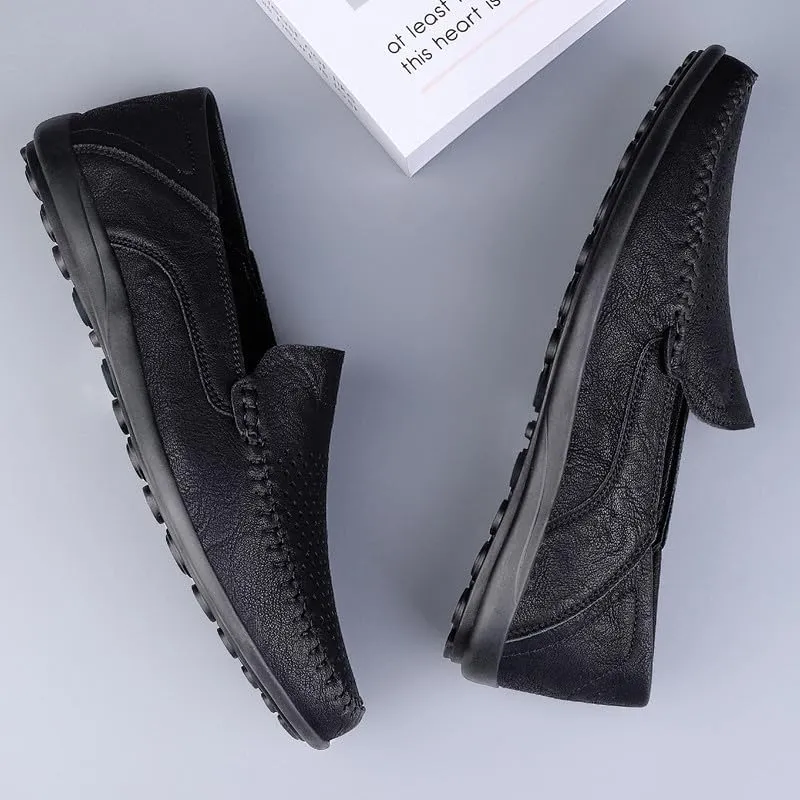Santimon Men's Breathable Flat Loafers Slip on Moccasin Shoes Driving Office Casual Business Mules for Men