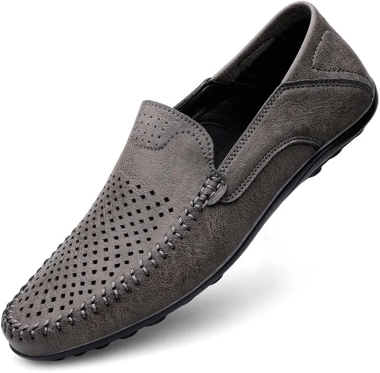 Santimon Men's Breathable Flat Loafers Slip on Moccasin Shoes Driving Office Casual Business Mules for Men