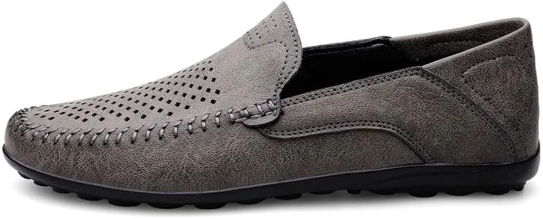 Santimon Men's Breathable Flat Loafers Slip on Moccasin Shoes Driving Office Casual Business Mules for Men