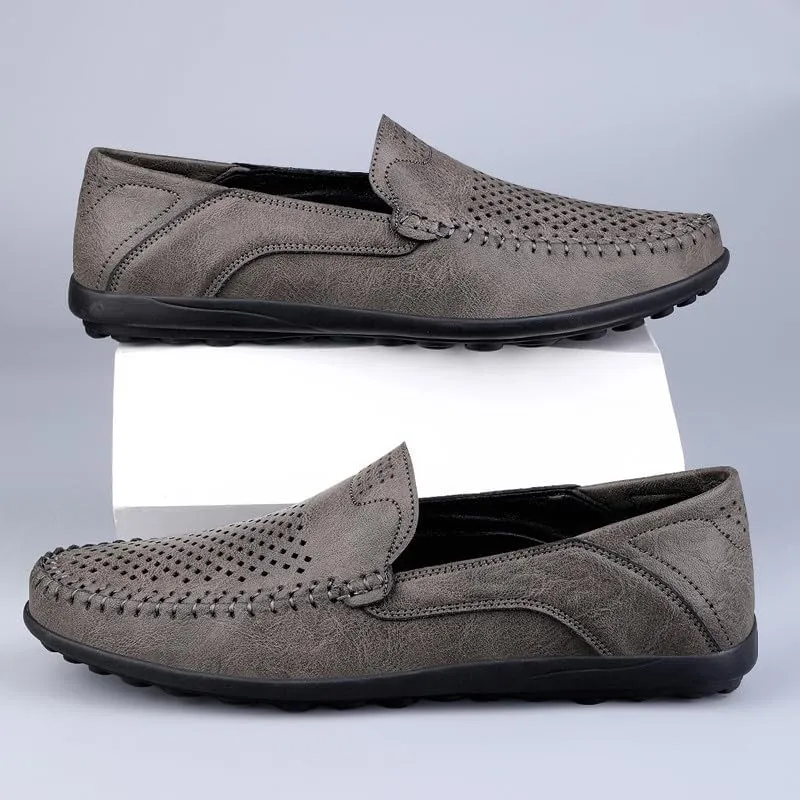 Santimon Men's Breathable Flat Loafers Slip on Moccasin Shoes Driving Office Casual Business Mules for Men
