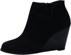 SBGMoSJ Black Leather Ankle Boots for Women Chunky Heel Wide Width Open Toe Booties for Women Low Heel Womens Leather Ankle Boots Heel Brown Leather Wedges for Women Ankle Boot Women
