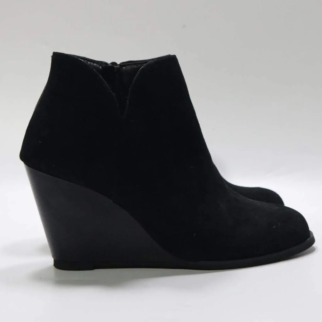 SBGMoSJ Black Leather Ankle Boots for Women Chunky Heel Wide Width Open Toe Booties for Women Low Heel Womens Leather Ankle Boots Heel Brown Leather Wedges for Women Ankle Boot Women