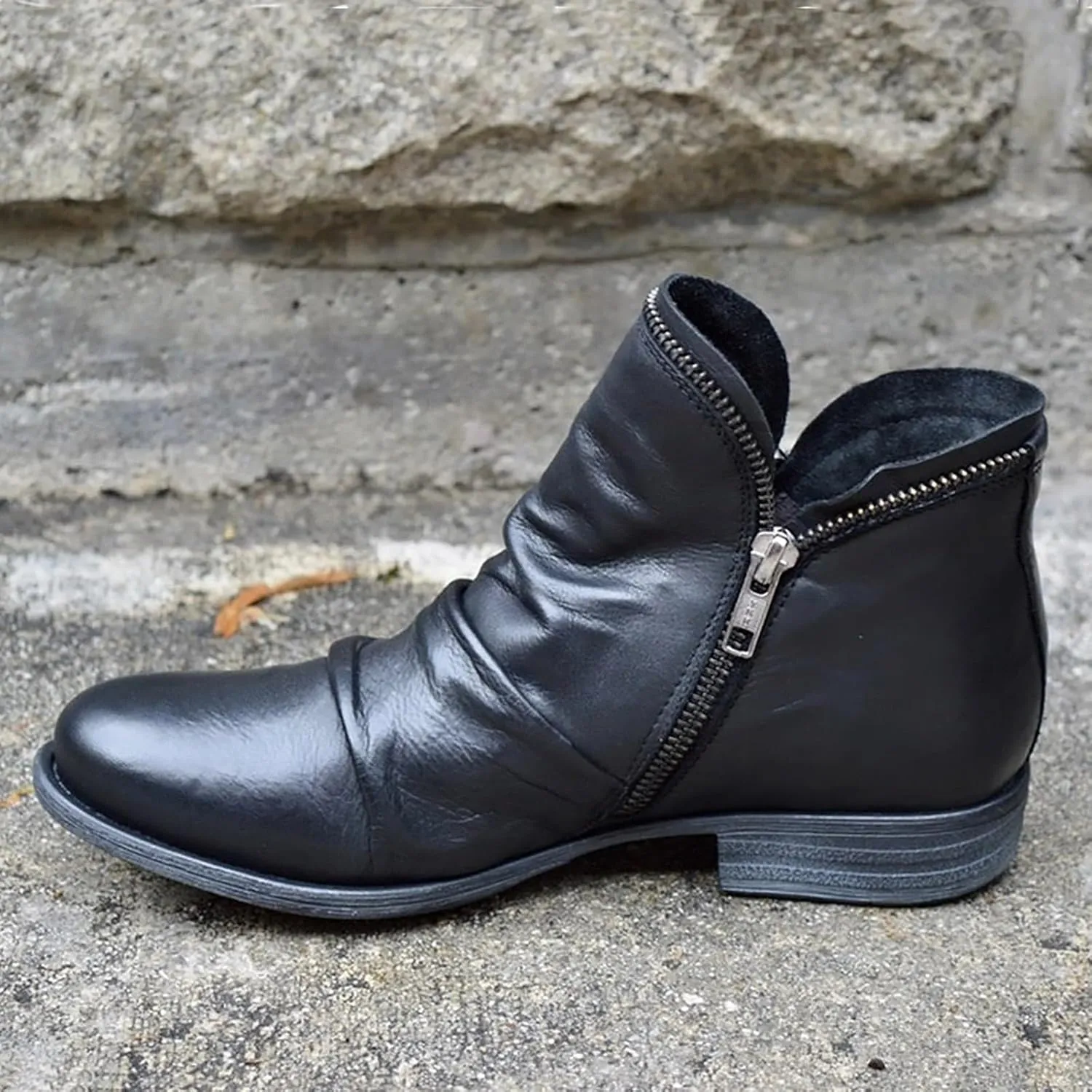 SBGMoSJ Boots for Women Ankle Booties Wide White Ankle Cowboy Boots for Women Low Heel Black Booties for Women Low Heel Western Ankle Boots for Women 8w Western Booties for Women Wide Width