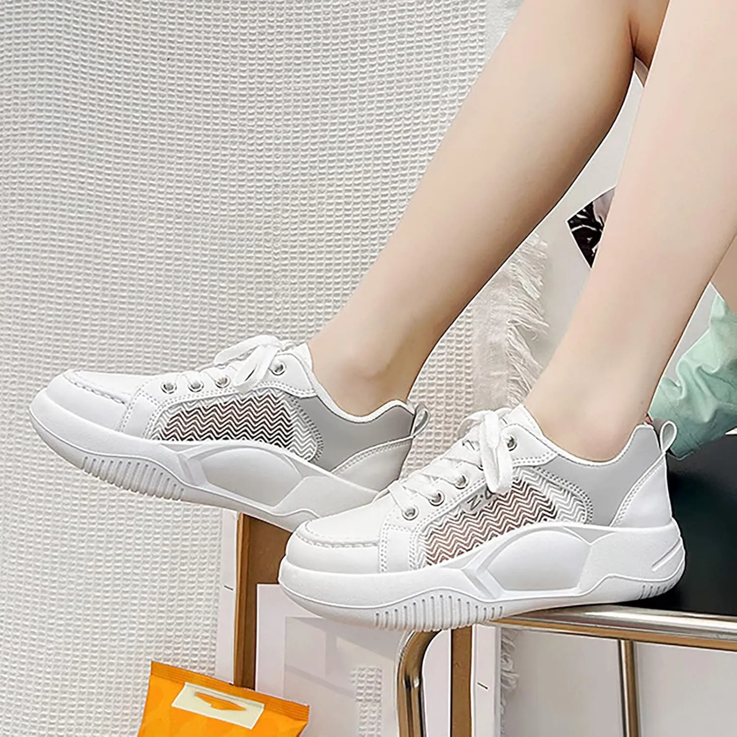 SBGMoSJ Wedge Sneakers for Women White Slip On Shoes Women Comfortable Wide Gym Shoes Women Slip On Womens Black Sneakers Size 9 Retro Womens Black Sneakers 8.5 Orthopedic