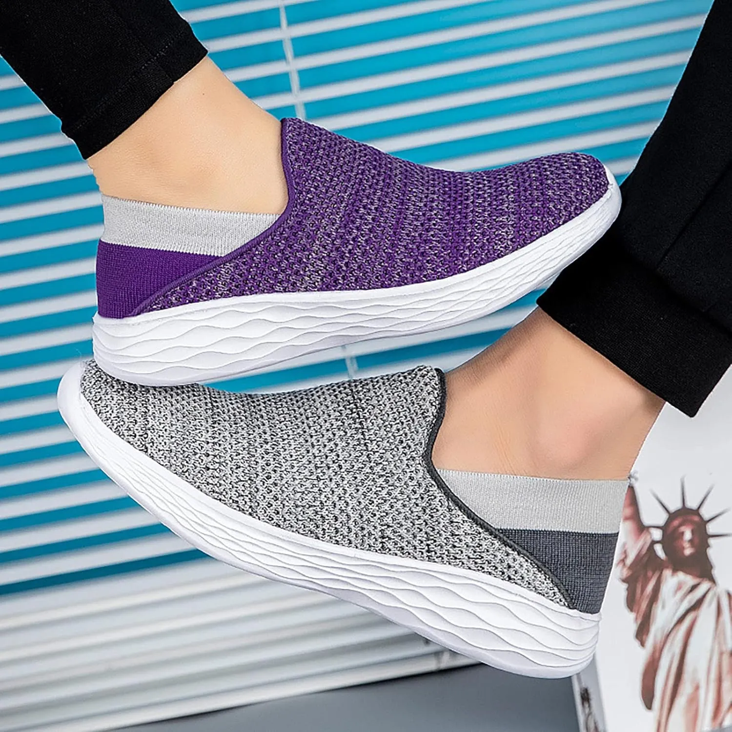 SBGMoSJ Womens Sneakers 7.5 Casual Orthopedic Shoes for Women Dressy Low Heel Womens Casual Shoes Slip Ons Sneakers Women Sneakers Size 6 Wide Walking Shoes for Women Size 7.5