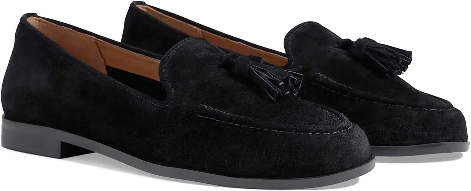 SHODENSE Women Flat Tassel Loafers Suede Slip On Loafer Flats Shoes Closed Round Toe Penny Loafers Flat Heel Fringe Ballet Loafers Work Office Casual Dressy Comfortable Loafer-Flats Spring 4-11 M US