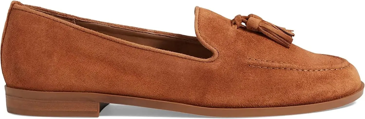 SHODENSE Women Flat Tassel Loafers Suede Slip On Loafer Flats Shoes Closed Round Toe Penny Loafers Flat Heel Fringe Ballet Loafers Work Office Casual Dressy Comfortable Loafer-Flats Spring 4-11 M US