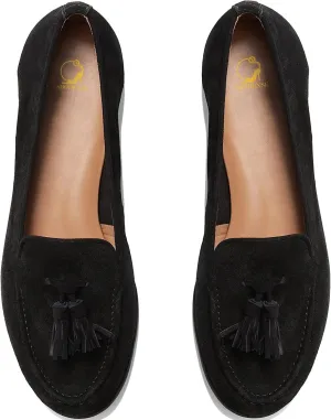 SHODENSE Women Flat Tassel Loafers Suede Slip On Loafer Flats Shoes Closed Round Toe Penny Loafers Flat Heel Fringe Ballet Loafers Work Office Casual Dressy Comfortable Loafer-Flats Spring 4-11 M US