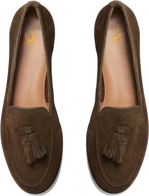 SHODENSE Women Flat Tassel Loafers Suede Slip On Loafer Flats Shoes Closed Round Toe Penny Loafers Flat Heel Fringe Ballet Loafers Work Office Casual Dressy Comfortable Loafer-Flats Spring 4-11 M US
