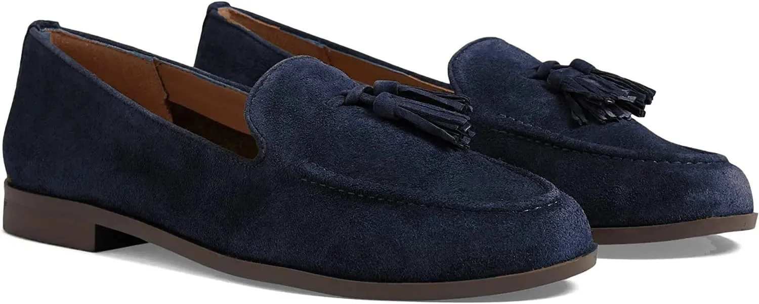 SHODENSE Women Flat Tassel Loafers Suede Slip On Loafer Flats Shoes Closed Round Toe Penny Loafers Flat Heel Fringe Ballet Loafers Work Office Casual Dressy Comfortable Loafer-Flats Spring 4-11 M US