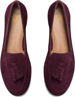 SHODENSE Women Flat Tassel Loafers Suede Slip On Loafer Flats Shoes Closed Round Toe Penny Loafers Flat Heel Fringe Ballet Loafers Work Office Casual Dressy Comfortable Loafer-Flats Spring 4-11 M US