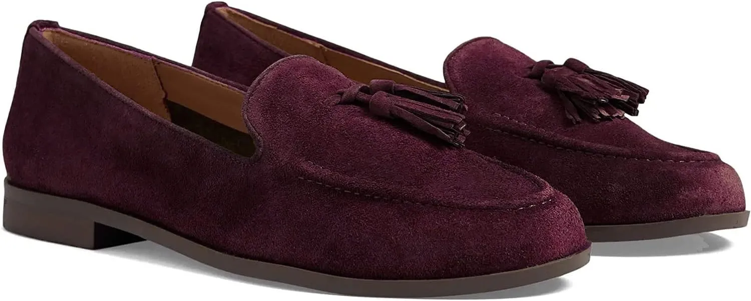 SHODENSE Women Flat Tassel Loafers Suede Slip On Loafer Flats Shoes Closed Round Toe Penny Loafers Flat Heel Fringe Ballet Loafers Work Office Casual Dressy Comfortable Loafer-Flats Spring 4-11 M US