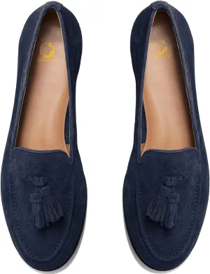 SHODENSE Women Flat Tassel Loafers Suede Slip On Loafer Flats Shoes Closed Round Toe Penny Loafers Flat Heel Fringe Ballet Loafers Work Office Casual Dressy Comfortable Loafer-Flats Spring 4-11 M US