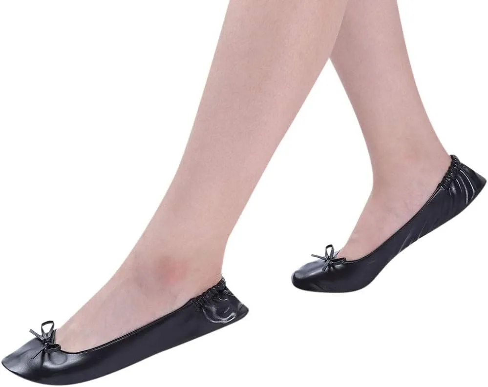 Shoes Slipper Party Travel Flat Women Dance Ballet Roll Foldable Shoes Portable Women's Slipper Slide on Sneaker Women