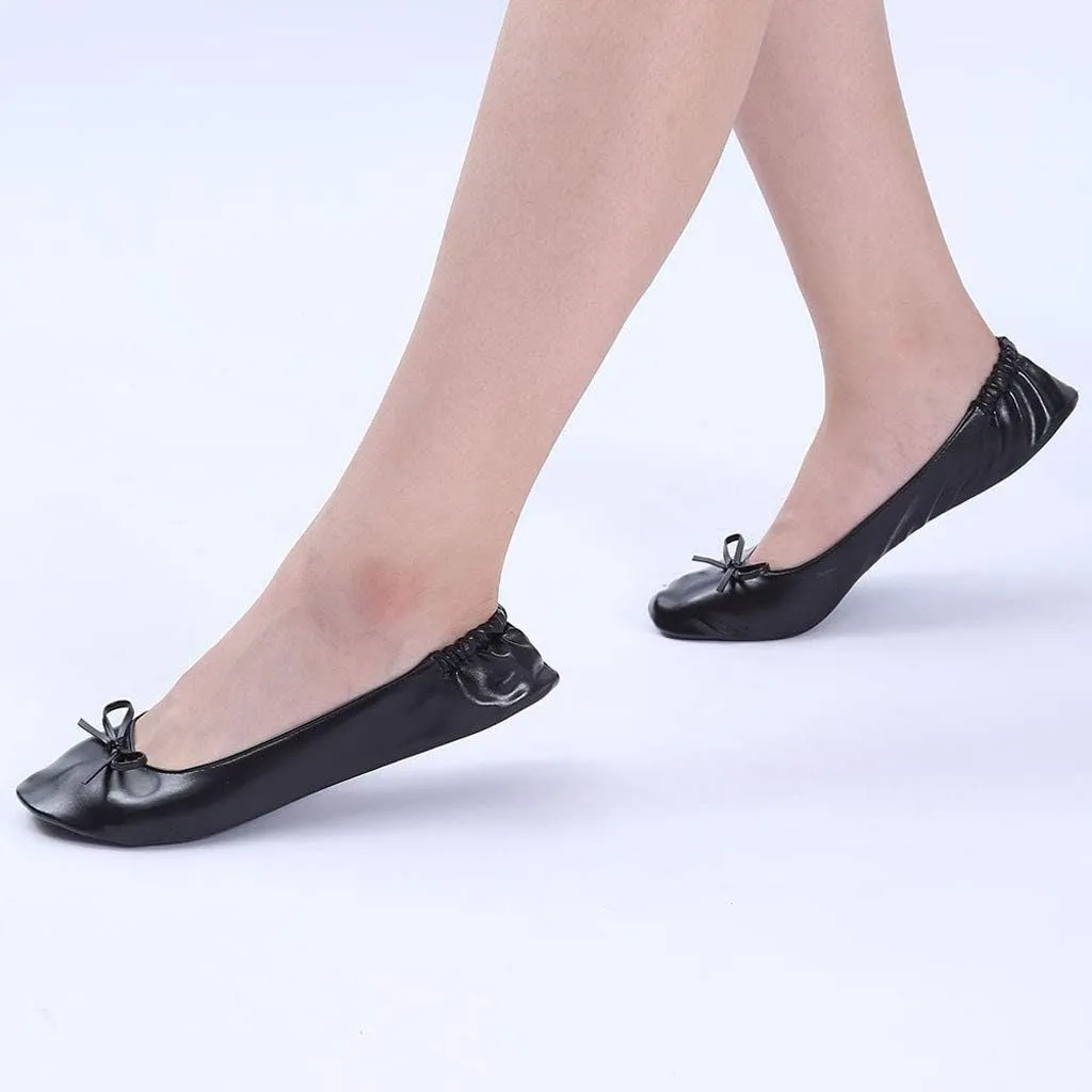Shoes Slipper Party Travel Flat Women Dance Ballet Roll Foldable Shoes Portable Women's Slipper Slide on Sneaker Women