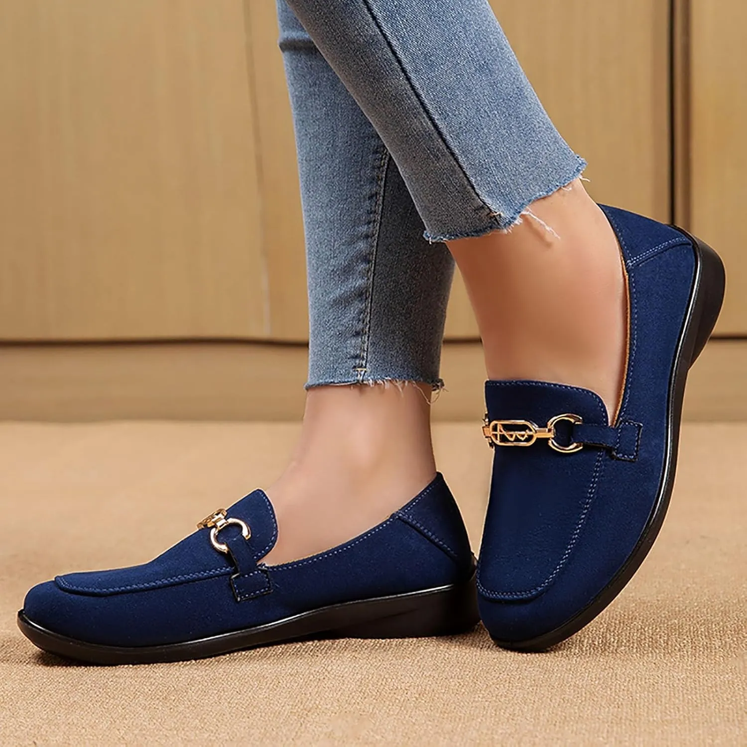 Shoes Walking Flat Spring and Women's Breathable Lightweight Mom Shoes; Soft Sole Slip Doodle Casual Work
