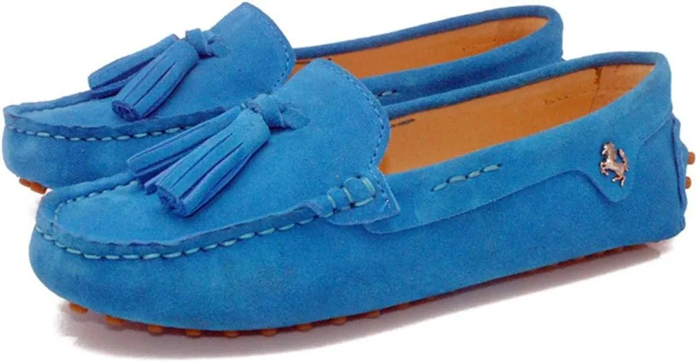 TDA Womens Tassel Leather Slip On Driving Walking Trail Running Loafers Boat Shoes Multi Colored