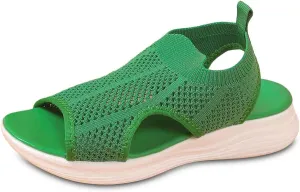 Trendy Women's Summer Sandals Open Toe Breathable Mesh Flat Comfortable Casual Wear For Daily Outings And Beach Vacations