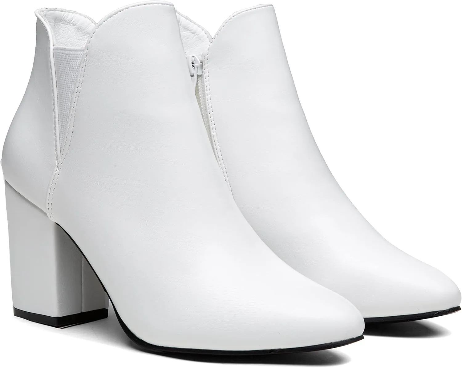 Vepose Women's Chelsea Ankle Boots Chunky Heel, Fall Dressy Booties Low Heel, Pointed Toe Short Boot with Inside Zipper