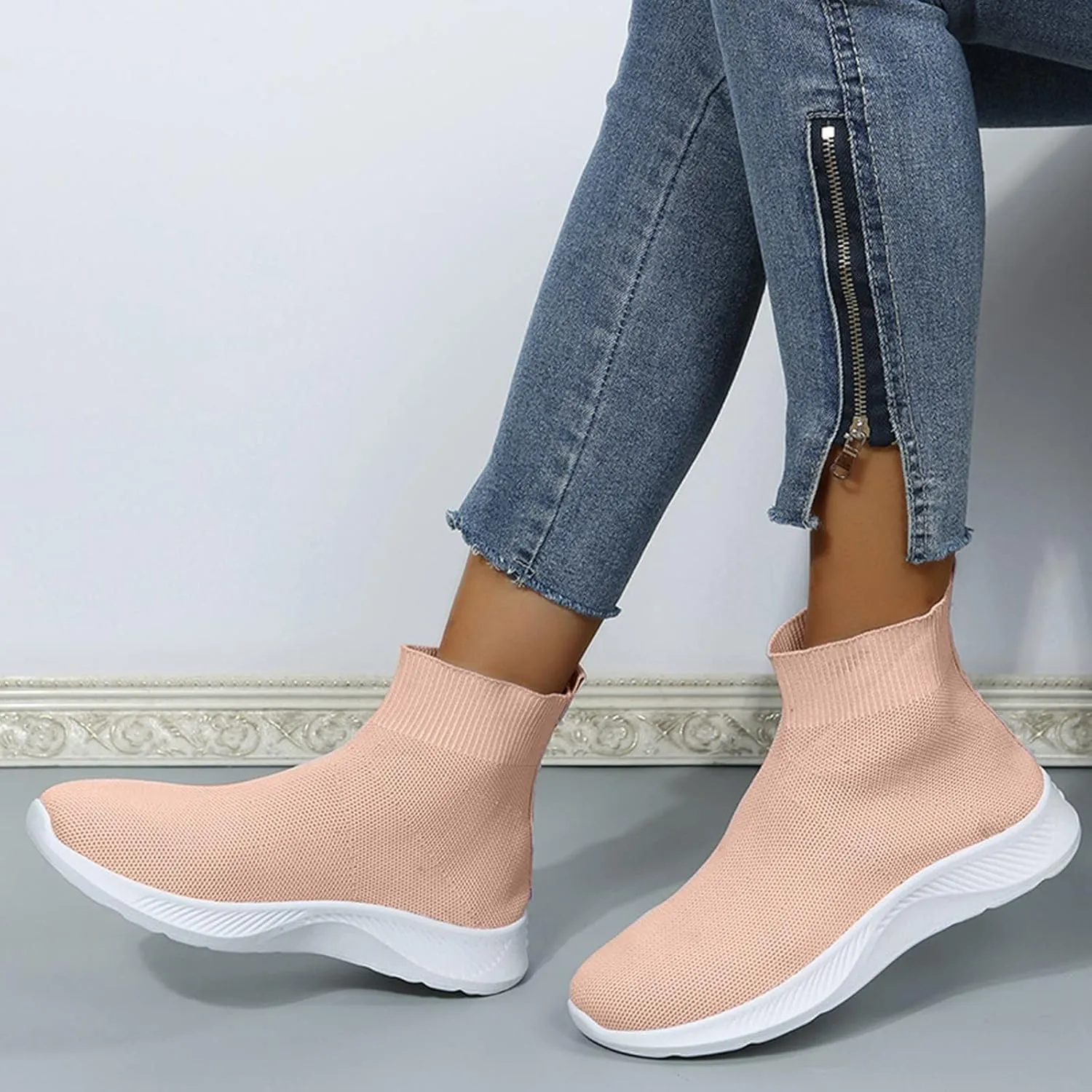 Walking Sneakers for Women Wide Width Slip On Orthopedic Shoes for Women Dressy Wedge Black Tennis Shoes for Women Slip On Sneakers for Women Size 8 Wide Width Pull On Sneakers Womens Black