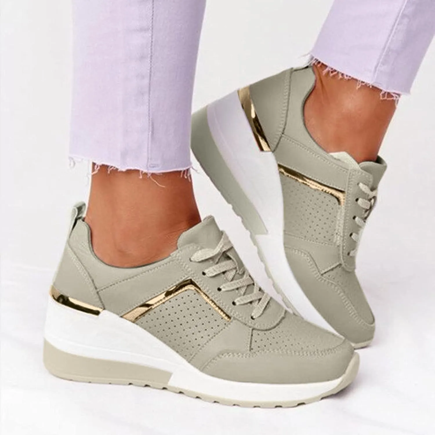 White Wide Width Casual Sneakers Women Cute Black Shoes for Women Womens Casual Shoes Slip On Loafers Silver Wedge Sneakers for Women Dressy Zapatos De Mujer CóModos Bajos para Fiesta Cerrados