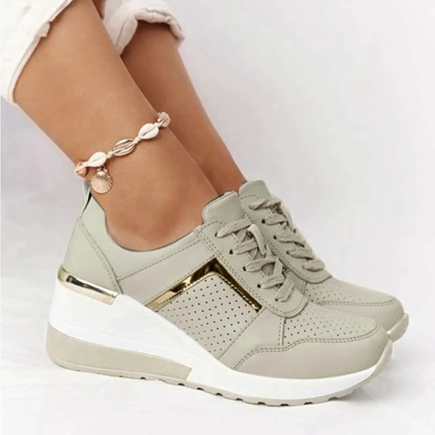White Wide Width Casual Sneakers Women Cute Black Shoes for Women Womens Casual Shoes Slip On Loafers Silver Wedge Sneakers for Women Dressy Zapatos De Mujer CóModos Bajos para Fiesta Cerrados