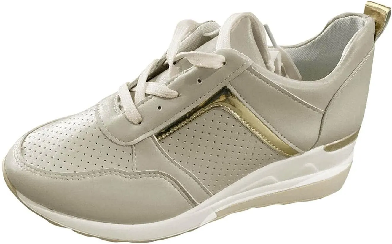 White Wide Width Casual Sneakers Women Cute Black Shoes for Women Womens Casual Shoes Slip On Loafers Silver Wedge Sneakers for Women Dressy Zapatos De Mujer CóModos Bajos para Fiesta Cerrados