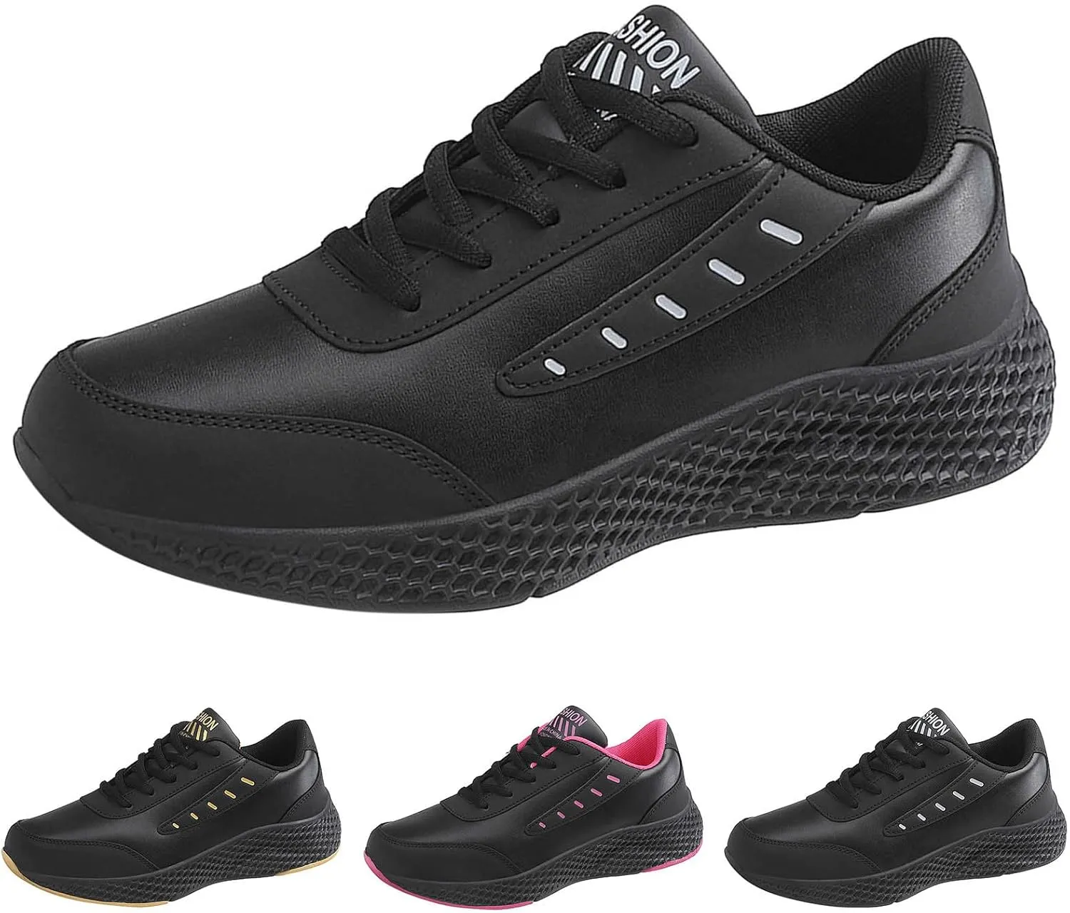 Women Sports Shoes Fashionable New Pattern Solid Color Thick Bottom Flat Bottom Comfortable Lace Up Non Slip Shoes Bear Star Shoes