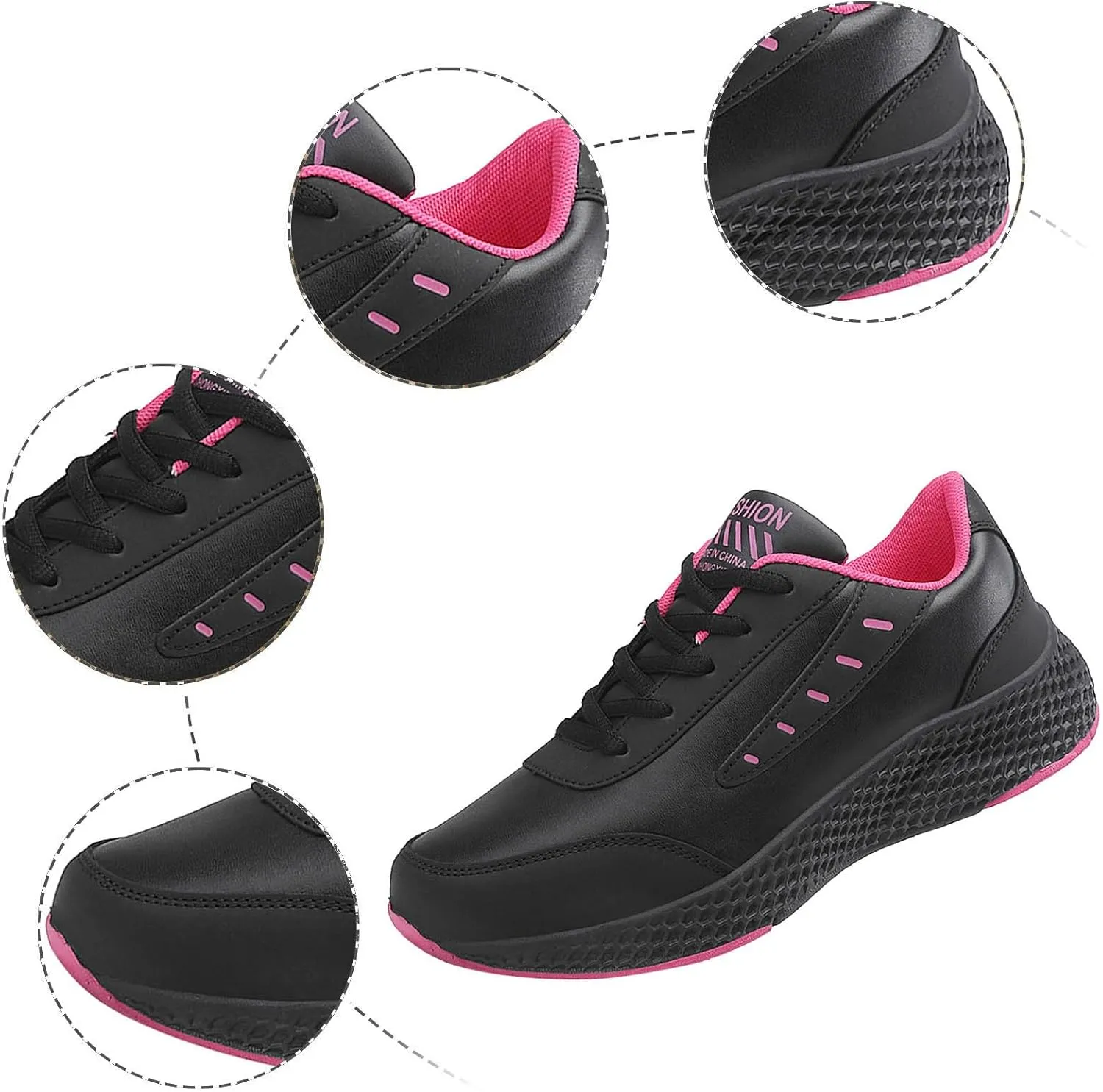 Women Sports Shoes Fashionable New Pattern Solid Color Thick Bottom Flat Bottom Comfortable Lace Up Non Slip Shoes Bear Star Shoes