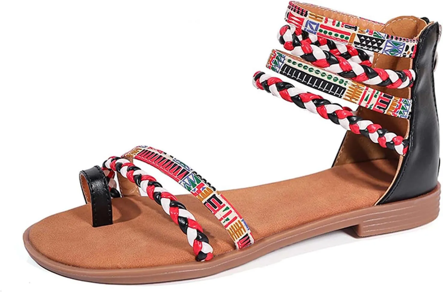 Women Summer Zipper Casual Open Toe Square Heels Comfortable Beach Shoes Sandals Sandal Slippers for Women Boy