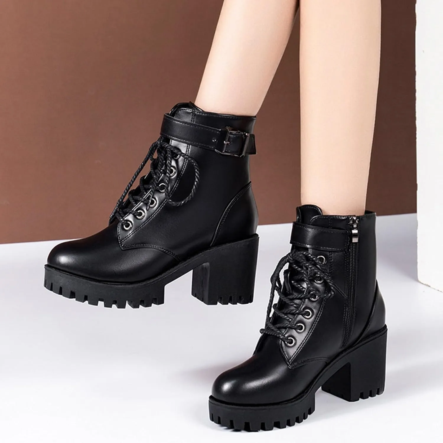 Womens Black Ankle Boots Wide Boots Black Booties for Women Chunky Heel Low Heels for Women Womens Ankle Boots with Heel Brown Women's Wide Width Ankle Booties