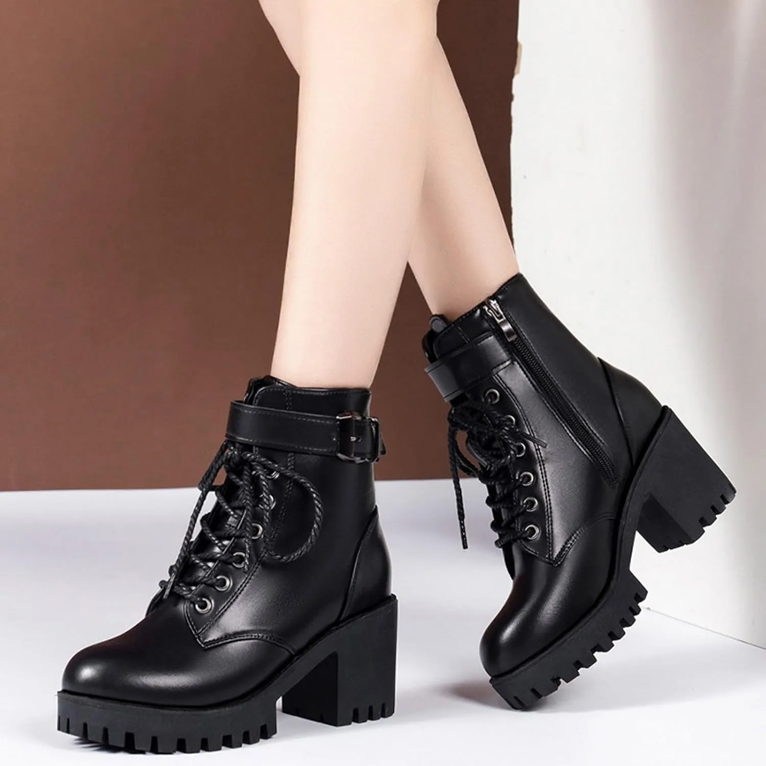 Womens Black Ankle Boots Wide Boots Black Booties for Women Chunky Heel Low Heels for Women Womens Ankle Boots with Heel Brown Women's Wide Width Ankle Booties