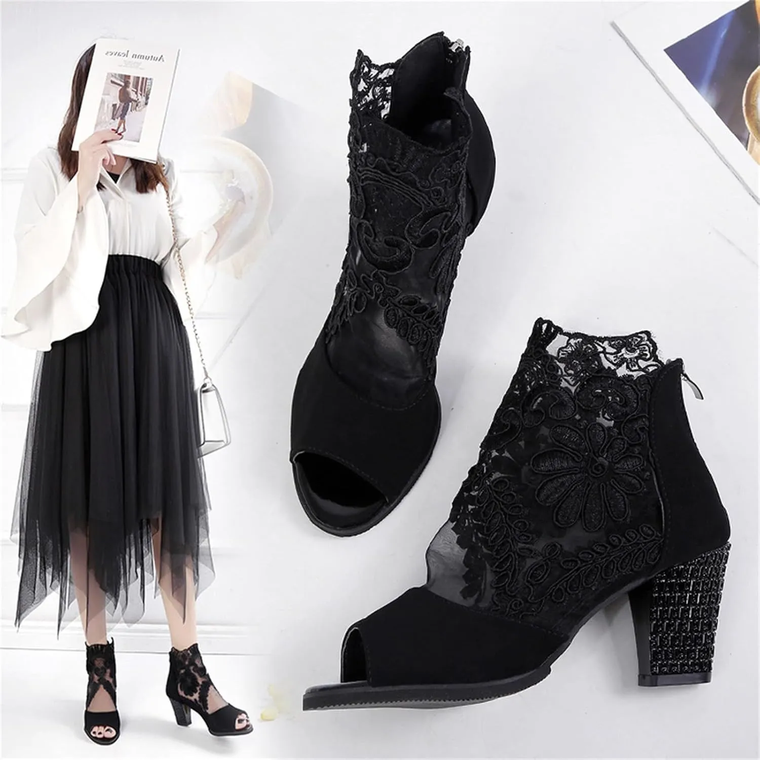 Womens Boots Ankle Wedge Booties for Women White Cowboy Boots Women Womens Boots Size 12 Women High Heel Ankle Boots Chunky Platform Booties Ankle Booties for Women Low Heel Wide Width