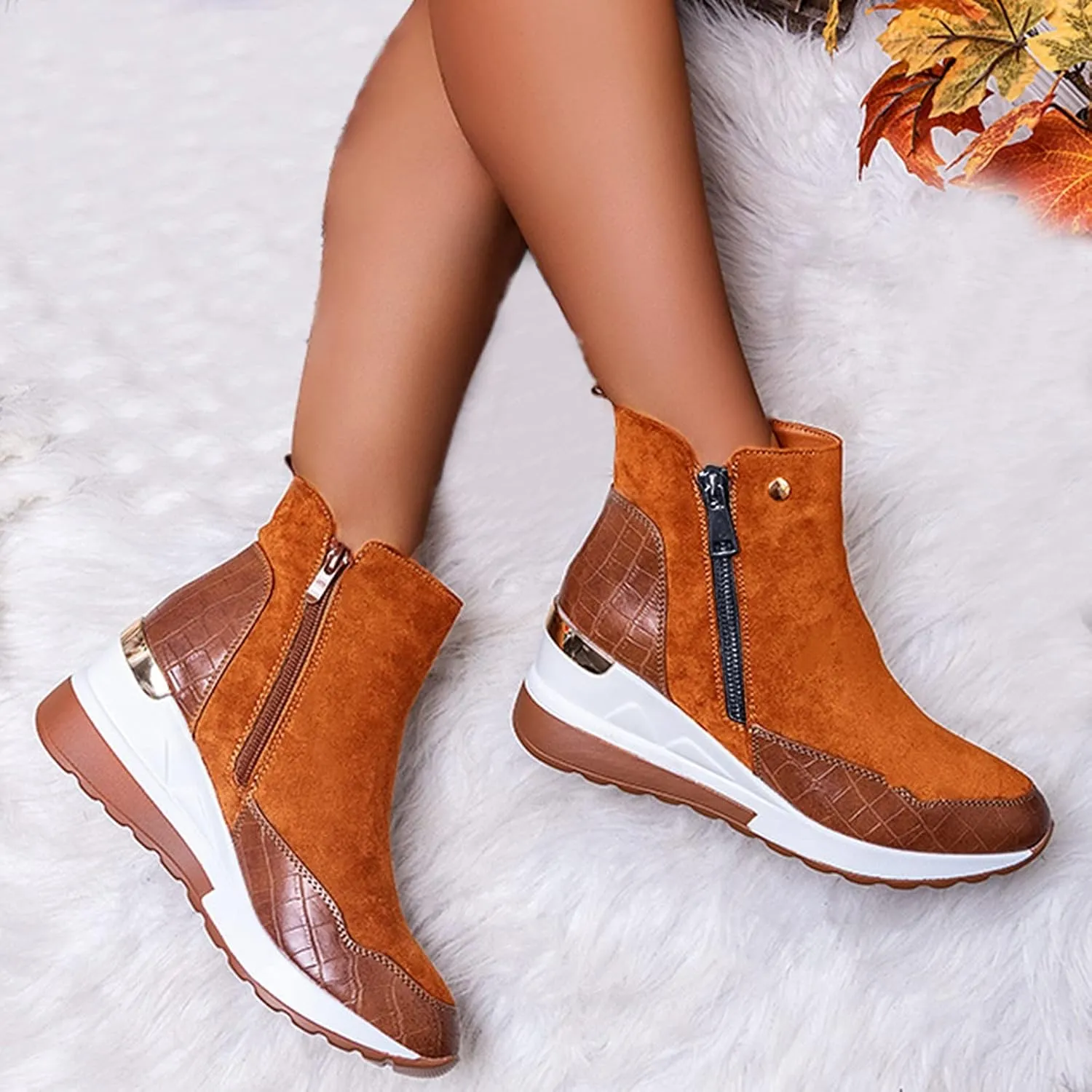 Womens Boots Ankle Women's Boots Botas De Combate Para Mujer Low Booties for Women Womens Ankle Boots Wide toe Box Black Suede Ankle Boots for Women