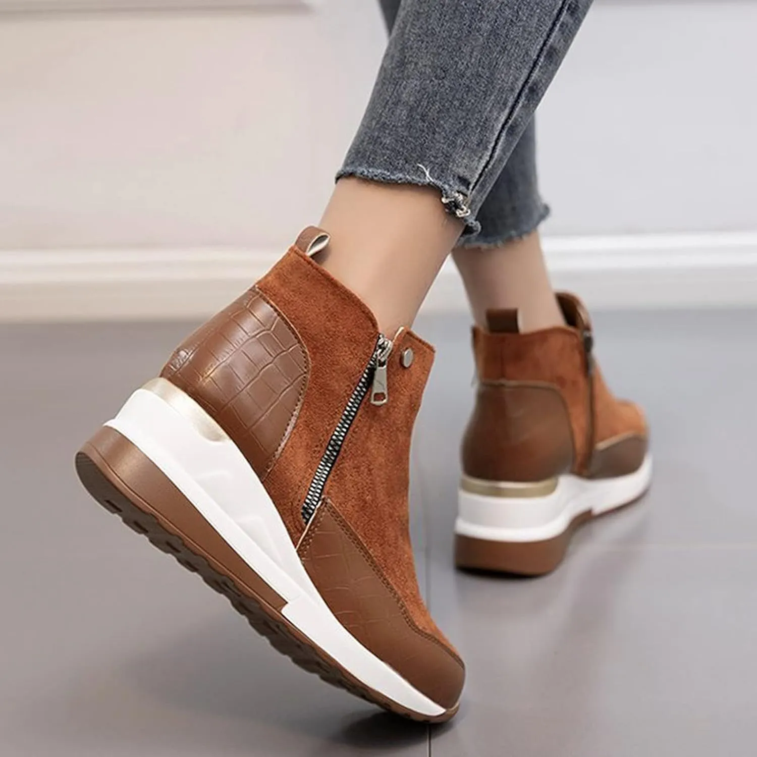 Womens Boots Ankle Women's Boots Botas De Combate Para Mujer Low Booties for Women Womens Ankle Boots Wide toe Box Black Suede Ankle Boots for Women