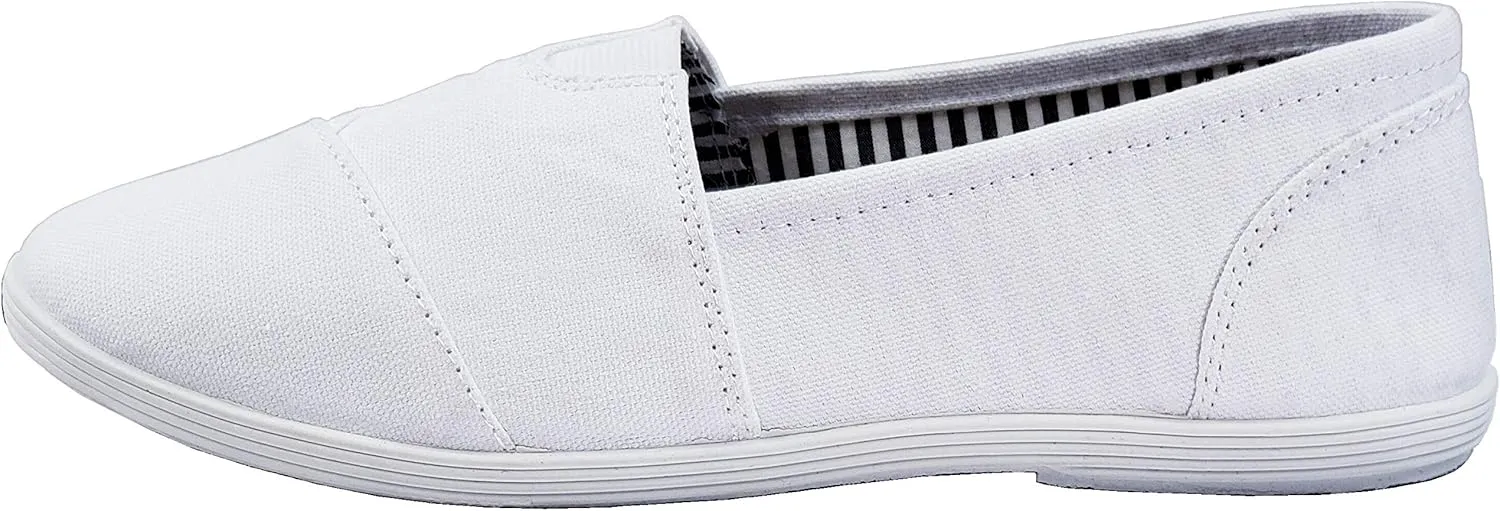 Womens Canvas Slip-On Shoes with Padded Insole
