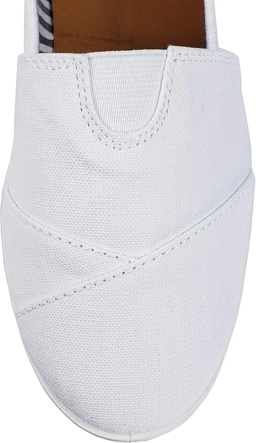 Womens Canvas Slip-On Shoes with Padded Insole