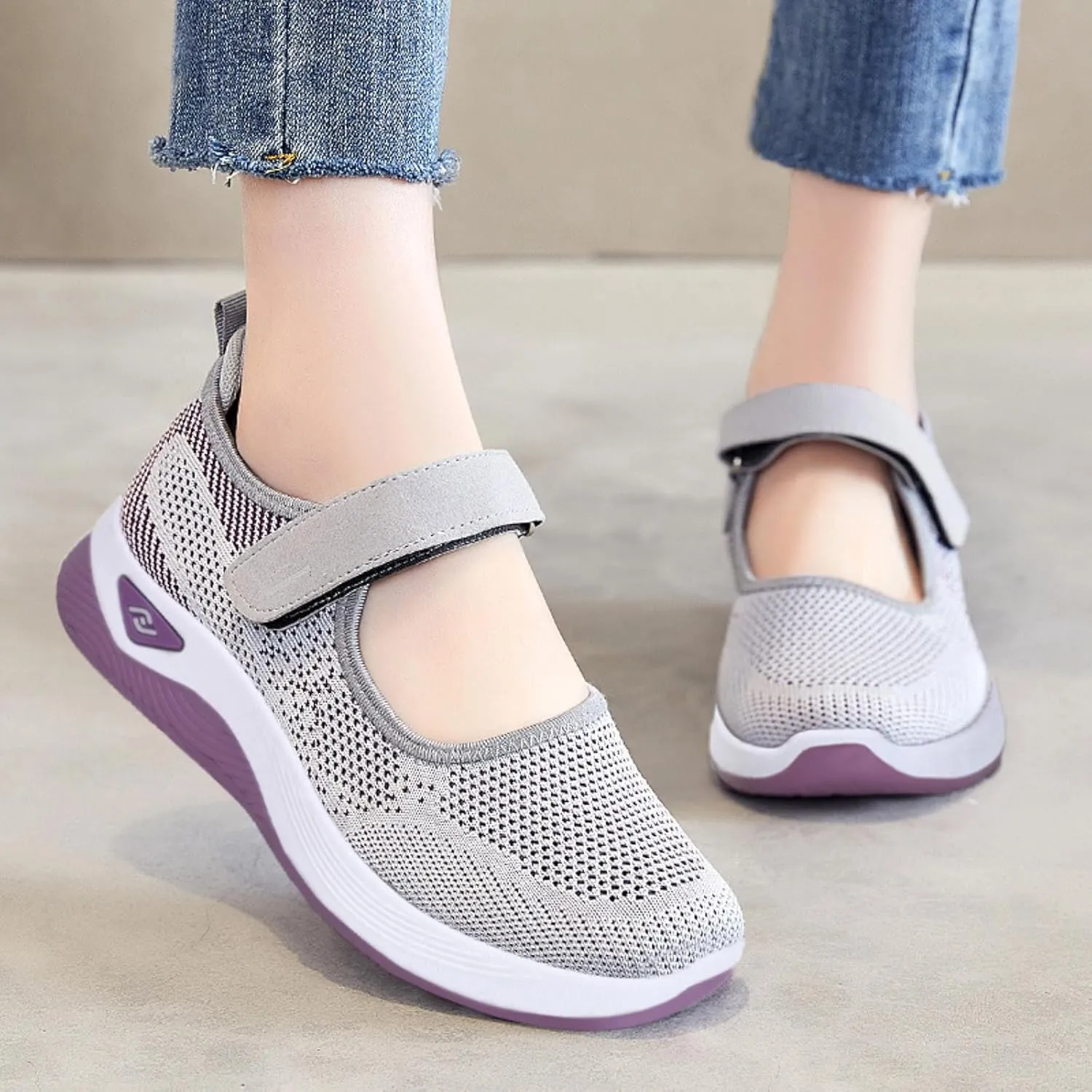 Womens Canvas Slip on Sneakers Walking Tennis Flat Dress Loafers Platform Wedge Mesh Shoes Embroidery Sneakers Casual Clip