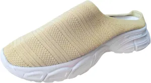 Womens Canvas Slip on Sneakers Walking Tennis Flat Dress Loafers Platform Wedge Mesh Shoes Embroidery Sneakers Casual Clip